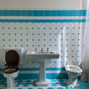 Klassisches Badezimmer mit separatem Bidet neben der Toilette - Alternative zur modernen Po-Dusche